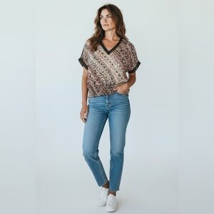 a.n.a A New Approach Printed Blouse Sheer